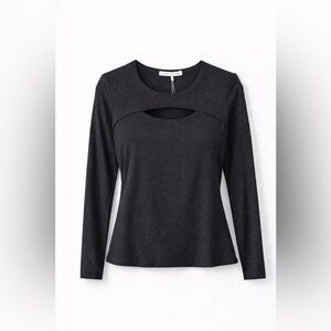 🖤 NWT! Black Cut Out Front Long Sleeve Top